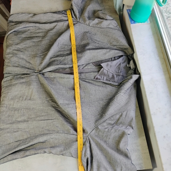 Selection Ulla Popken Linen Gray Silver Blazer Jacket Lagenlook Plus Size 28 4X - Picture 13 of 14